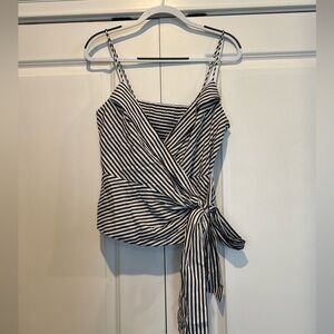 Anthropologie Maeve Striped Wrap Tank